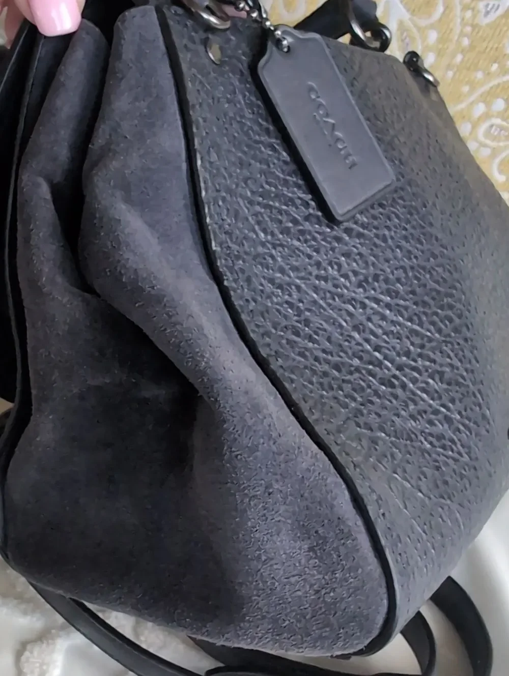 COACH Faye Slate  Embossed Buffalo Refined Calf Leather Top Handle/Crossbody Bag